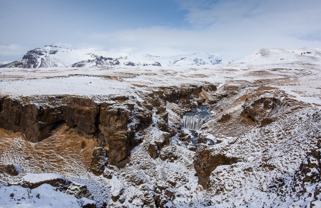 Skogafoss hike winter