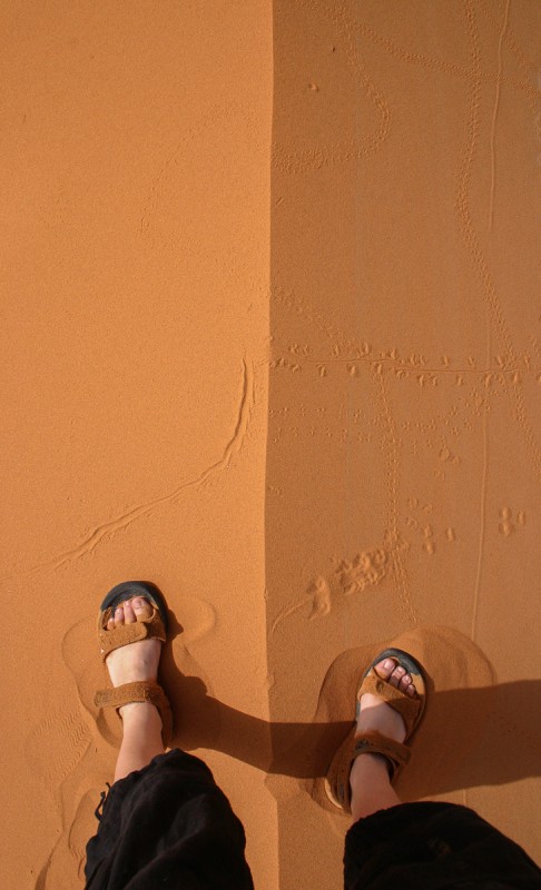 My feet in the Saharan sand