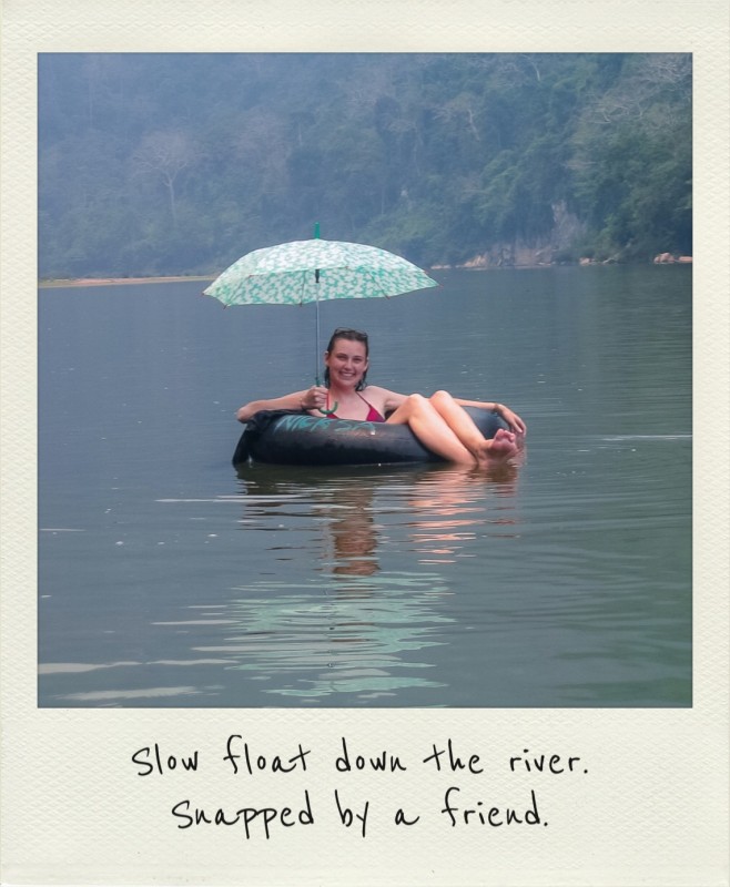 Floating in Mong Ngoi, Laos