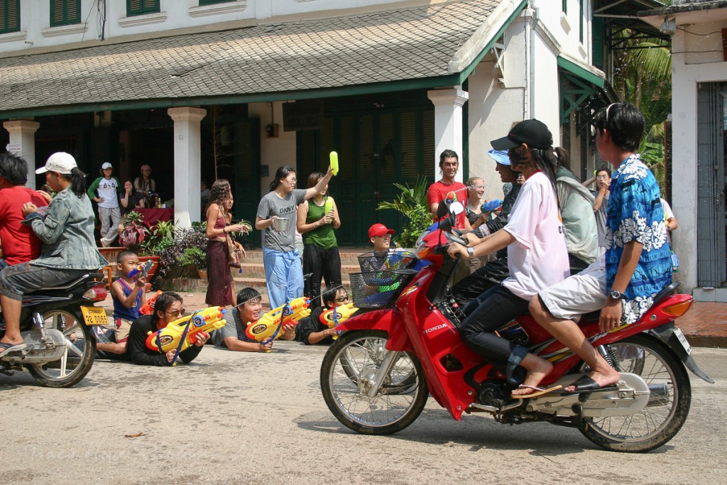 Pi Mai water fight Laos