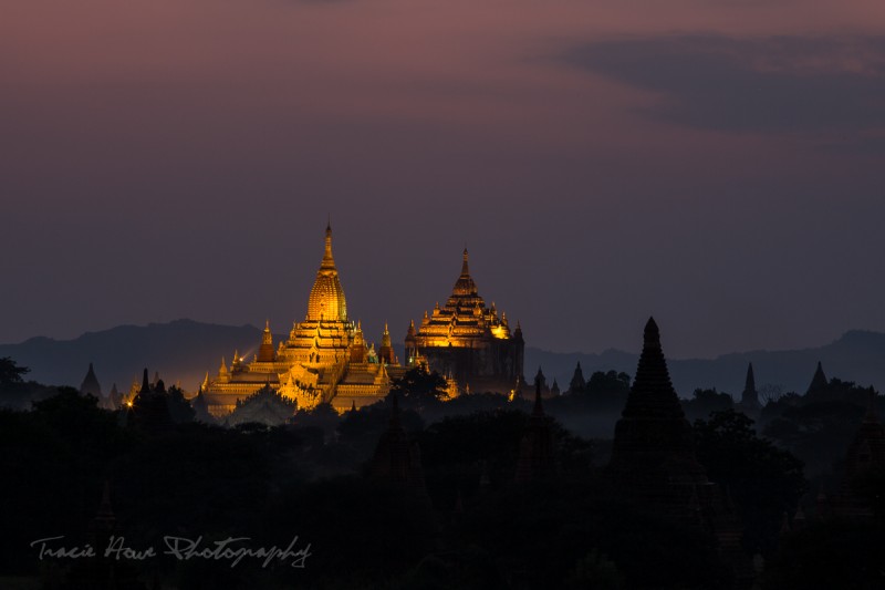 Bagan temples at Dusk