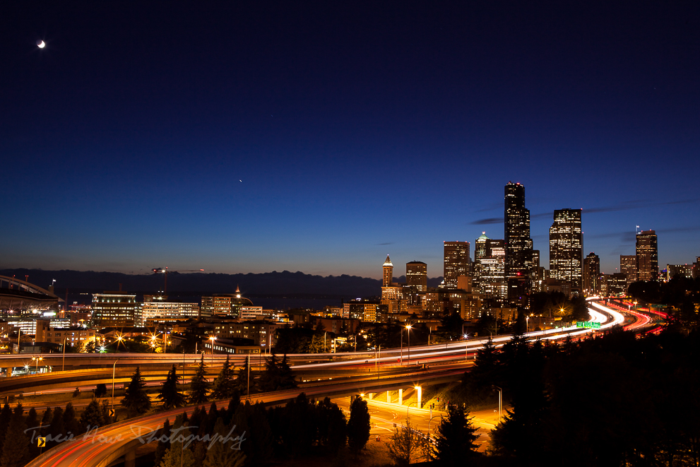 A long exposure of a city and car lights