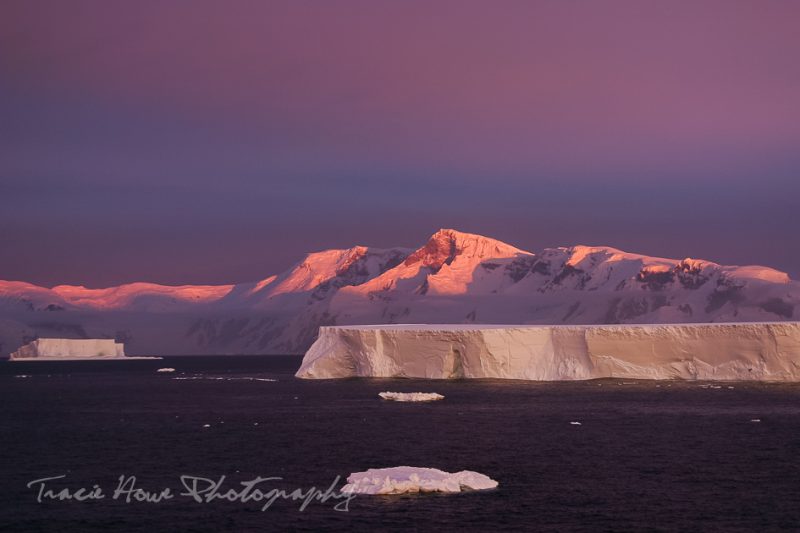 iceberg sunset in Antarctica