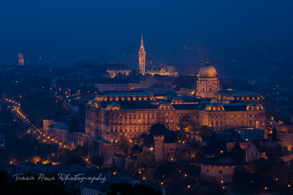 Budapest city view at night
