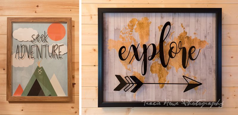 Adventure signs in tiny house